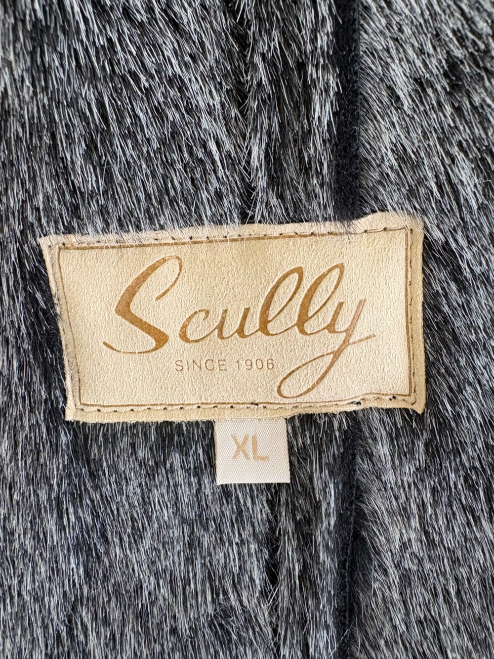 Scull Faux Shearling Jacket Women’s XL Charcoal Gray Fur Trim Coat - Picture 6 of 7
